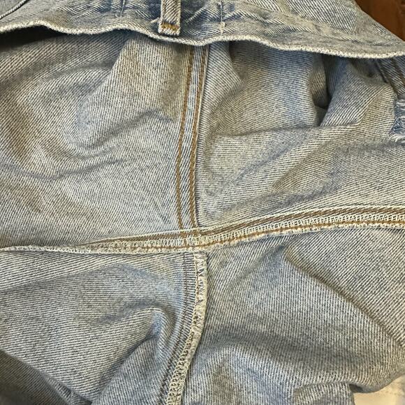 AGOLDE Stella Jean Shorts Blue Denim High Rise Frayed Distressed - Picture 8 of 12